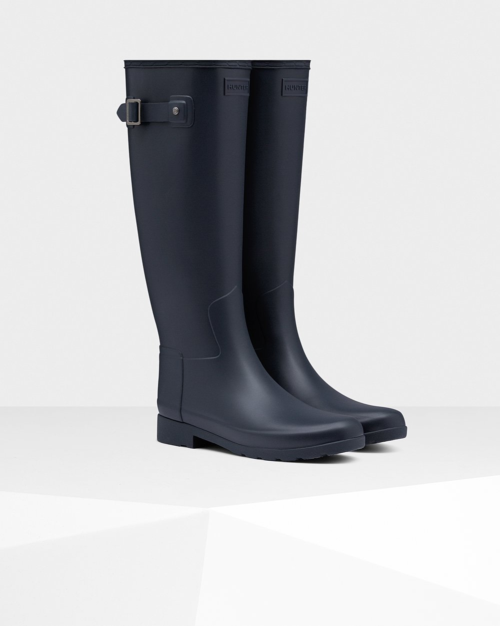 Hunter Refined Slim Fit Tall Rain Boots - On Sale Womens Navy - YJKORS807